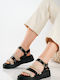 Flache Sandalen für Damen Flatforms in Schwarz Farbe