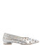 Leather Silver Low Heels