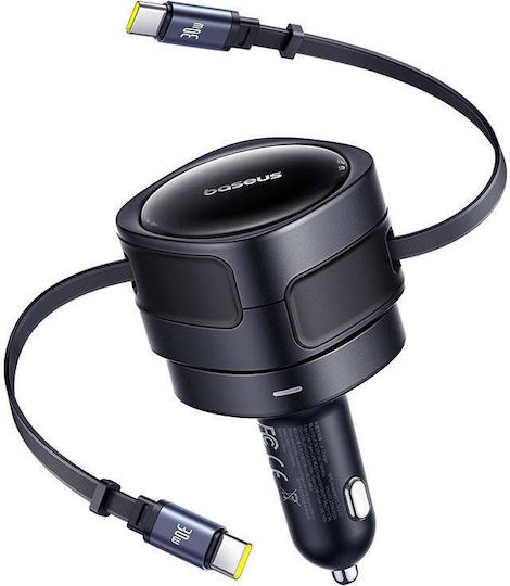 Baseus Car Charger 60W Fast Charging With Type-C Cable Black Colour