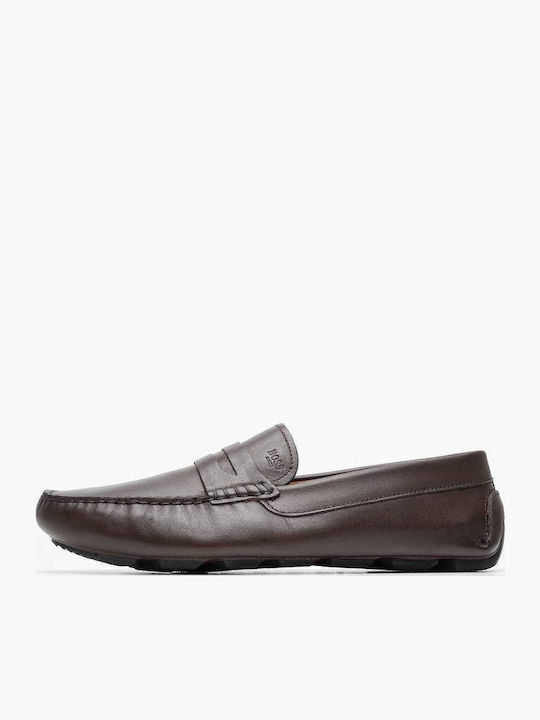 Boss Shoes Men's Leather Loafers Brown Del Piero