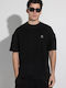 Men's Short Sleeve Blouse Vinyl Art Clothing 75930-01 Sizzle Lips Oversized Tee Black
