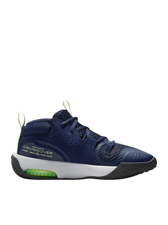 Air Zoom Crossover Kids Sports Shoes Basketball with Laces Navy Blue