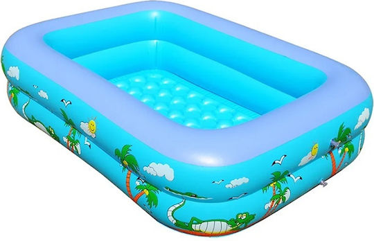 Kinder Schwimmbecken PVC Aufblasbar 150x100x35cm Hellblau