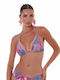 Bikini Τριγωνάκι B Cup με Ενίσχυση Floral Blue