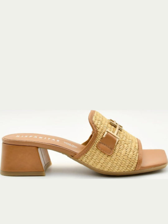 Hispanitas Leather Mules with Chunky Low Heel i...
