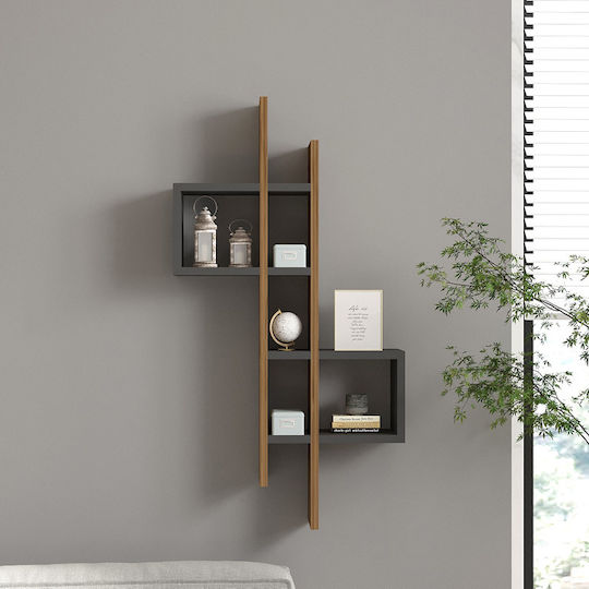 Ράφι Garel Καρυδί-ανθρακί 53.8x19.6x108εκ.