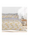 Das Home Сет Чаршафи с Ластик 170x200+35см. Casual 5432 Ochre, White 4бр