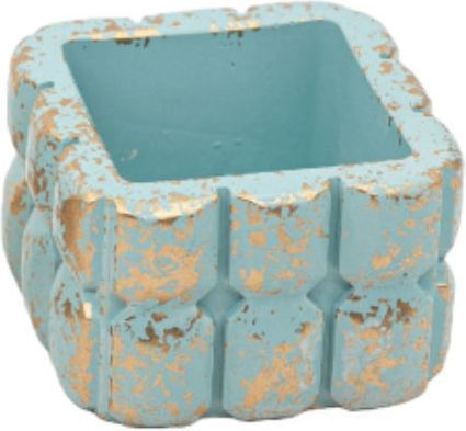 Plaster Tealight Holder Square Light Blue Speckled 7 X 5cm Z2018 Mak-z2018-light blue