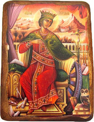 Ξυλινη Εικονα Αγια Αικατερινη 2απ 20x15cm