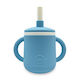 Smikkels Baby Cup with Handles and Straw made of Silicone Light Blue 180ml