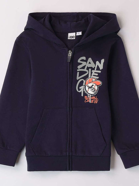 Kids Sweatshirt Cardigan Dark Blue