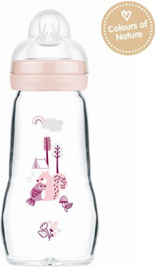 Mam Glasflasche Feel Good Gegen Koliken mit Silikonsauger für 2+ Monate Pink 260ml
