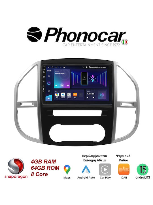 Phonocar Ηχοσύστημα Αυτοκινήτου για Mercedes-Benz Vito 14>19 (Bluetooth/USB/WiFi/GPS/Apple-Carplay/Android-Auto)