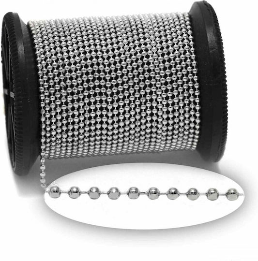 Stahlkugelkette Silber 1,5mm 3 Meter