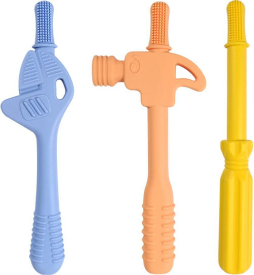 Queen Mother Tools Silicone Teething Toy for 6 m+ 3 Pieces