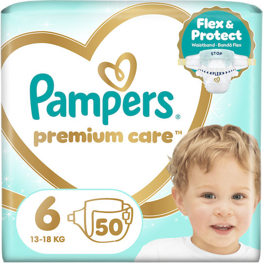 Pampers Tape Diapers Premium Care No. 6 for 13-18kg 50pcs