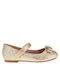 Kids Ballerinas with Hoop & Loop Closure Gold