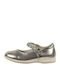 Kids Ballerinas with Hoop & Loop Closure Silver