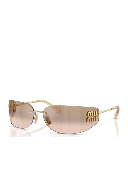 Miu Miu Sunglasses Χρυσά with Metal Frame & Pink Lens