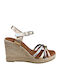 Women's Leather Platform Shoes Silver