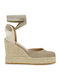 Women's Suede Platform Espadrilles Beige