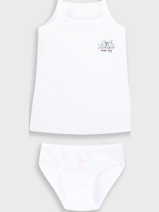 Energiers Kids' Set Brief with Undershirt White