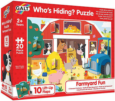Kids Puzzle Find Where the Farm Animals Are Hiding. for 2+ years+ Years 20pcs Galt Toys