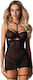 Σετ Sexy Babydoll με Δαντέλα Μαύρο