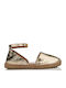 Women's Leather Espadrilles Gold
