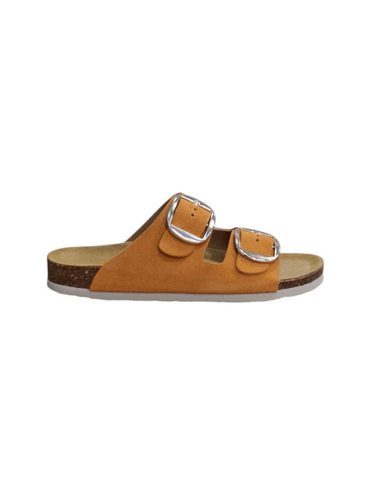 Sandale Casual Damă Anatomici Din Piele Mustar