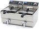 Maxima Holland Fryer Electrică Double 3kW Capacity 2x13lt