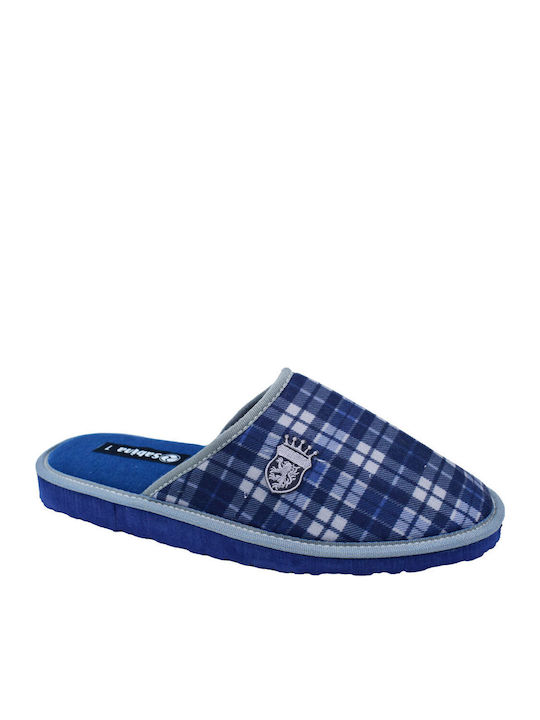 Men's Printed Heel Enclosed Slippers Blue