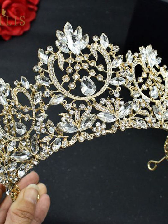 Tall Bridal Wedding Tiara Gold Christina Dimensions Height 8.5cm Design Circumference Left-right 30cm Diameter 15.5cm Weight 180g