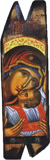Wooden Icon Virgin Mary & Jesus Christ N12 20x8cm