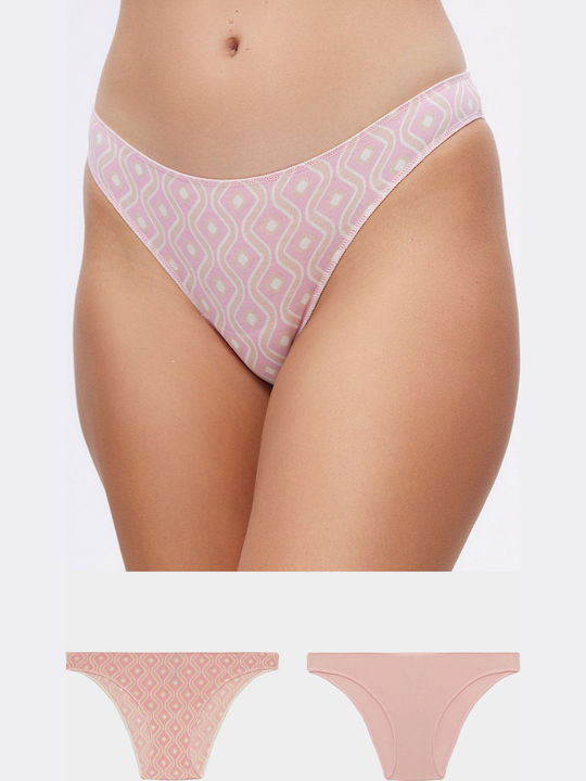 Minerva Fimelle Women's Briefs 2Pack Seamless Pink