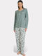 Pijadore Winter Damen Pyjama-Set Green
