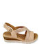 Damenplattformen Beige