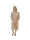 Comfort Bathrobe with Collar Beige