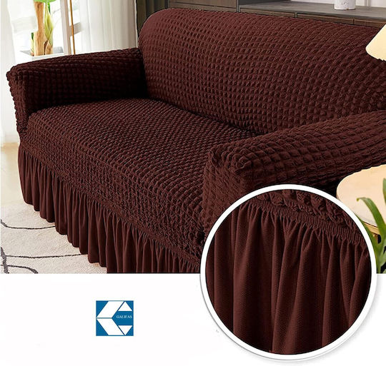Elastic Armchair Cover Brown Galifas 925912 Galifas
