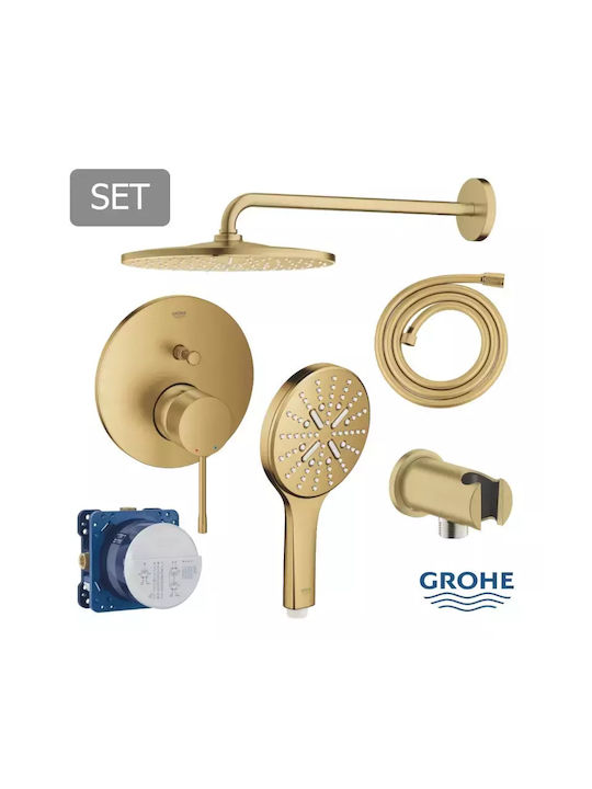 Grohe Essence Gebürstetes Cool Sunrise Komplettes Unterputz-Duschsystem