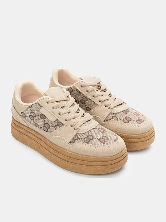 Luigi Damen Flatforms Sneakers Beige-dark