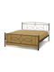 Morfeas Bed Semi-Double Metal Gray Textured with Mattress 110x190cm