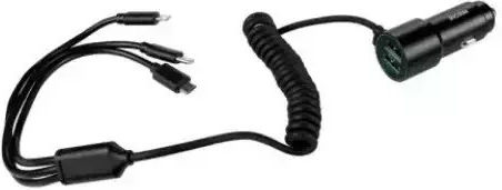 Φορτιστής Αυτοκινήτου 33W με Θύρες: 2xUSB-A μαζί με Καλώδιο Lightning / Micro-USB / Type-C Μαύρο Χρώμα