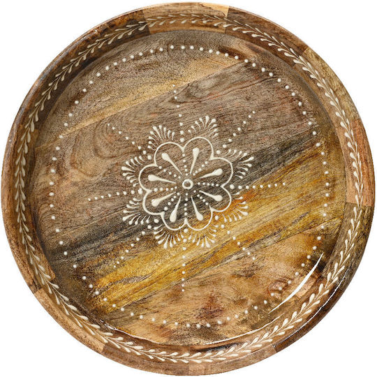Beauty Home Tavă Decorativă Lemn Rotundă 30x5cm 1buc