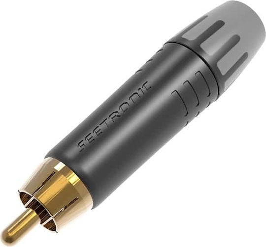 Seetronic Mt380 Βύσμα Rca Αρσενικό Επίχρυση Επαφή Μαύρο Βύσμα Jack Stereo 5mm Επίχρυση Επαφή Μαύρο