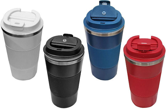 HOMie Glass Thermos 500ml Red with Handle