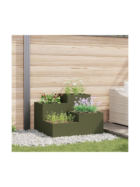 vidaXL Ghiveci Metal Green 80x80x60cm.