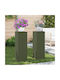 vidaXL Set 2 Pots Metal Olive Green