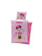 Disney Minnie Set Kids Duvet Cover Single with Pillowcase Cotton Pink 140x200cm