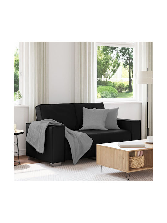 Two-Seater Artificial Leather Couch Black 160x7...